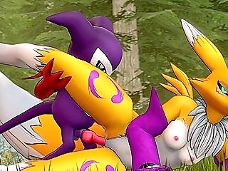 Renamon And Impmon - Side