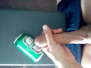 Nutting On Can Of Beer