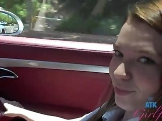 Mazy Myers Inexperienced Honey Gets A Driving Lesson, Gets Snatch Toyed With And Inhales Bone In The Car Gfe Point Of View