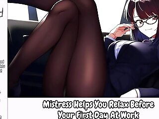 Mistress Helps You Ease Off Before First-ever Day At Work - Erotic Audio For Dudes