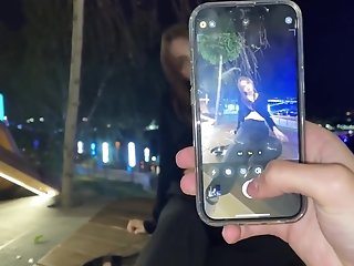Petite Chick Got Hooked Up With A Big Fuck-stick Dude In The Park