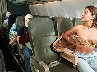 Beautiful Big-culo Chick Sara Warmth Is Touching Herself On A Plane