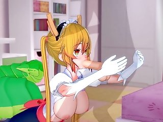 Miss Kobayashi's Dragon Maid Manga Porn Tohru Gulps A Fountain