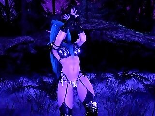 Tyrande, A Gorgeous Night Elf Dancing In The Moonlight
