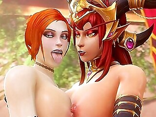 Alexstrasza And Assumi French Smooching (noname55)